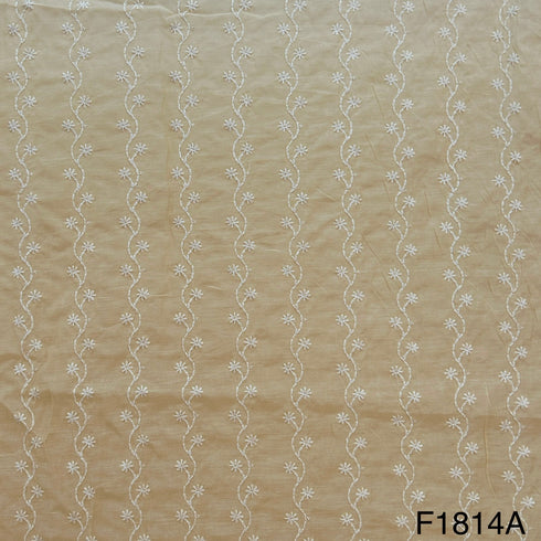 Thread Sequins Embroidered Chanderi Silk fabric-F1814
